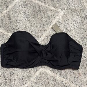J.Crew NWT Black Strapless Bikini Top